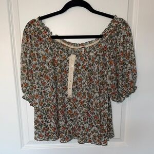 Free People Multicolor Floral Blouse